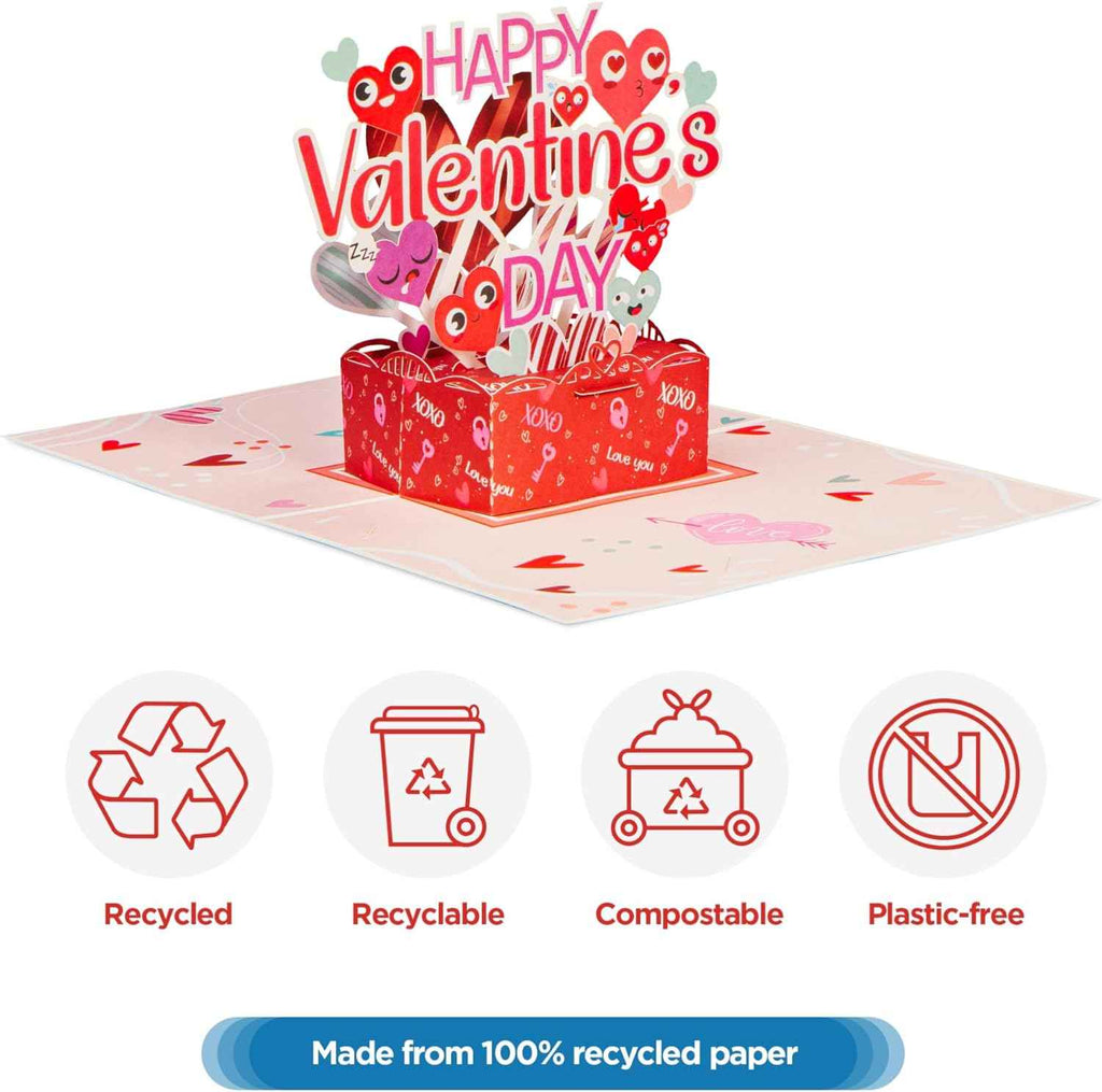 🎴 Happy Valentines Day Pop Up Card - 5" x 7"